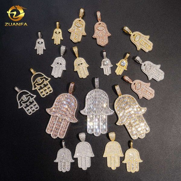 RTS Hiphop Gioielli Iced Out Hamsa Pendenti a mano VVS Diamond Mossanite Sterling Sier Moissanite Ciondolo