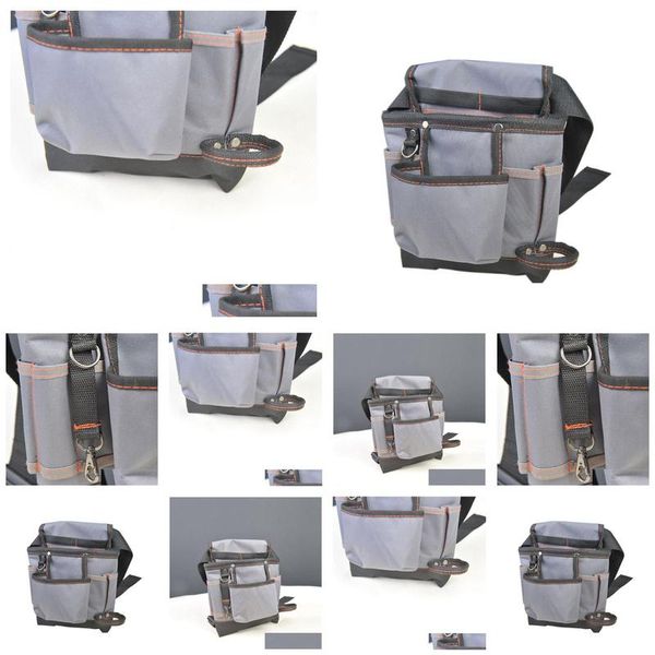 Werkzeugtasche, doppelschichtig, verdicktes Canvas-Oxford-Tuch, multifunktional, Einzelschuh, tragbares Werkzeugset, Sonderpreis, Tapetengürtel, Drop D Dhm54