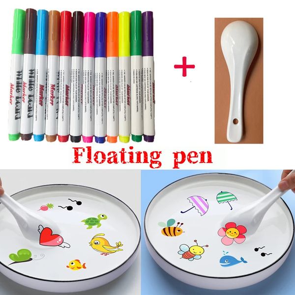 Принадлежности для рисования Волшебные акварельные ручки цветные маркеры плавающие чернила граффити Монтессори игрушки для раннего образования для детей 231204