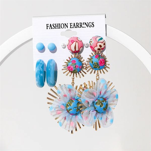 Charme Acryl Kette Ohrringe für Frauen Mode Candy Farbe Harz Quaste Übertrieben Große Geometrische Tropfen Set Schmuck Geschenke 231205