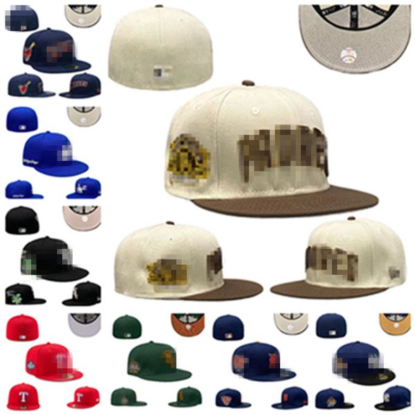 Cappelli da baseball all'ingrosso Cappelli aderenti Cappelli a base di baskball regolabili Baskball Cappello Mens ricami Flat Peak per uomini per uomini Full Closed 7-8