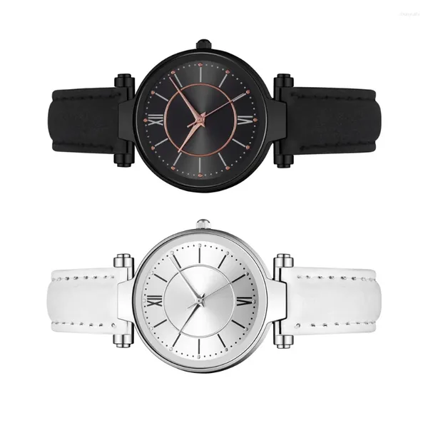 Armbanduhren 2 Stück Uhren Damen Dekor Quarz Imitation Armband Schmuck Damen Casual Damen