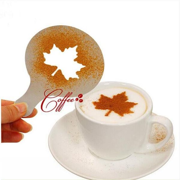 16 Pz Set Stampo Caffè Latte Torta Cupcake Stencil Template Caffè Cappuccino Template Gusto Spargi Pad Spolverino Spray Tools G1206295i