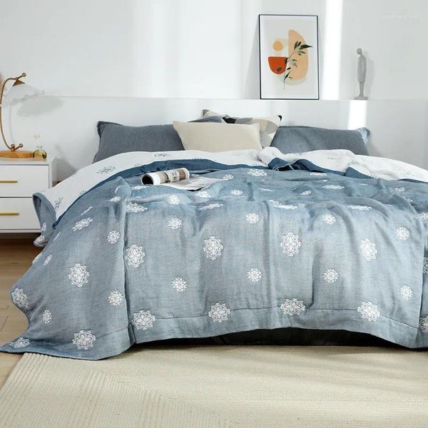 Coperte Coperta per neonati Stampata Trapunta per aria condizionata Biancheria da letto per bambini Avvolgere in fascia Asciugamano in garza di cotone a otto strati 200x230 cm