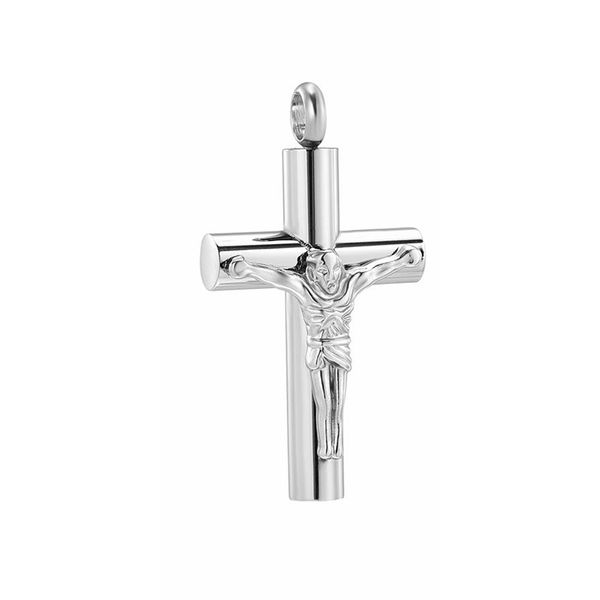 IJD8532 Jesus Kreuz Feuerbestattung Halskette Verkauf Beerdigung Urne Schatulle Edelstahl Memorial Urne Medaillon Halten Lieben Asche2520