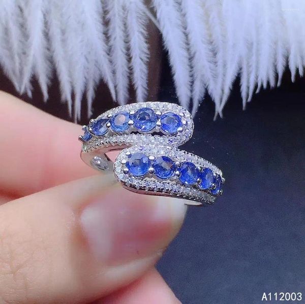 Cluster Ringe KJJEAXCMY Edlen Schmuck 925 Sterling Silber Eingelegte Natürliche Edelsteine Saphir Weibliche Miss Frau Mädchen Ring Trendy