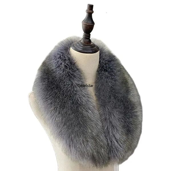Шарфы с воротником из искусственного меха для женщин и мужчин, роскошный пушистый меховой шарф 90 см, осенне-зимние куртки с воротником на капюшоне, детское пальто, теплая меховая отделка 231204