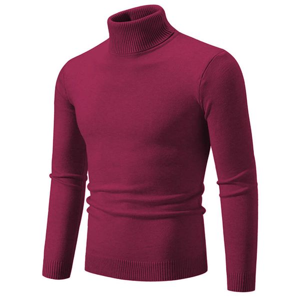 Men Sweater 2023 Inverno Novo Simples Solid Color Fashion Men's Casual High Neck Sublay Sweater 493
