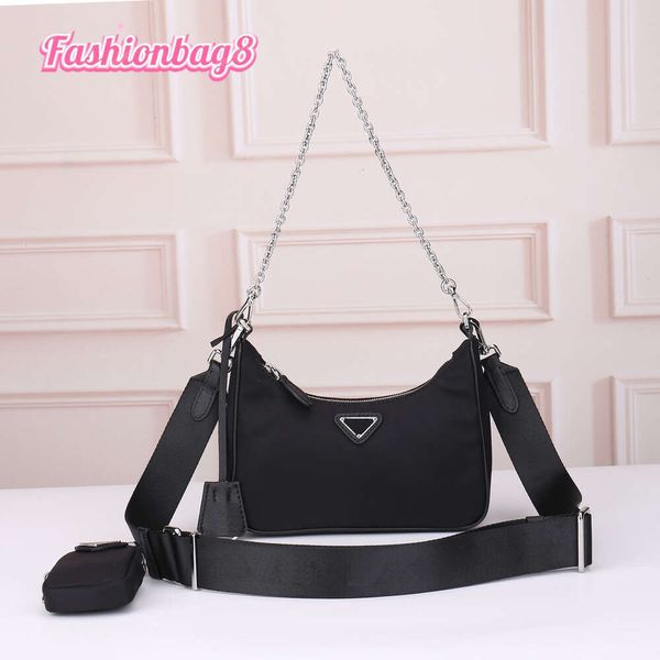 Re-Edition 2005 Designer Bag Atacado Tote Bag Nylon Lona Hobo Bolsas De Luxo Bolsas De Ombro Pacote De Peito Lady Chains Top Quality Bolsa Messenger Carteira 3 Pieces01