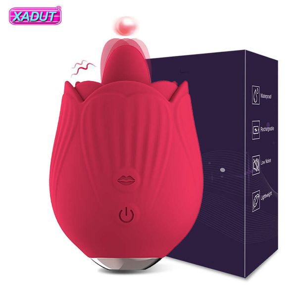 Massaggiatore giocattolo del sesso Vibratore giocattolo rosa femminile per donne con potente leccata di lingua stimolatore del clitoride capezzolo orale giocattoli sexy adulti 18