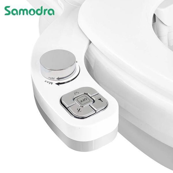 Badzubehör-Set SAMODRA Bidet-Toilettensitz-Aufsatzsprüher UltraThin 3 Funktionen Arschdusche Hygienische Wäsche für Badezimmer 231205