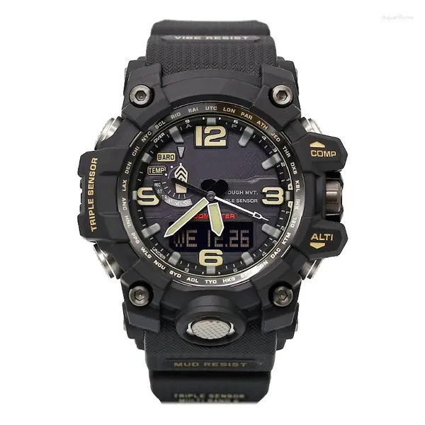 Armbanduhren Marke 1000 Männer Uhren Sport Dual Display Analog Digital Multifunktions LED Freizeit Elektronische Uhr Wasserdichte Militär Box