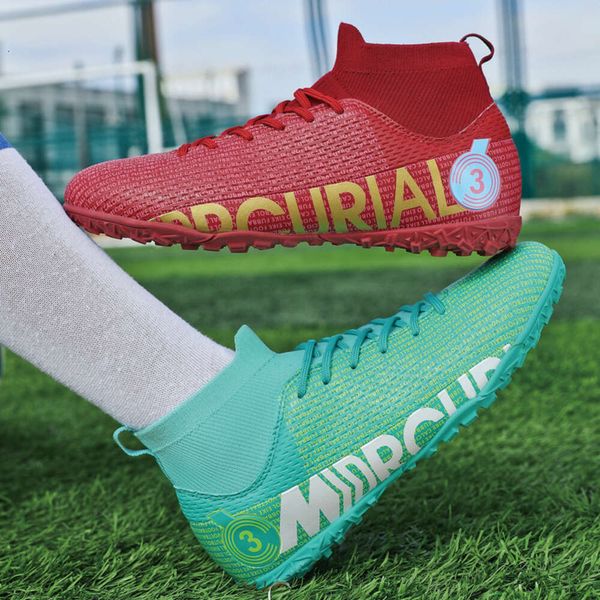 Novo design botas de futebol de cano alto para crianças meninos meninas ag tf tênis de futebol feminino masculino tênis de treinamento ao ar livre tamanho grande 31-48