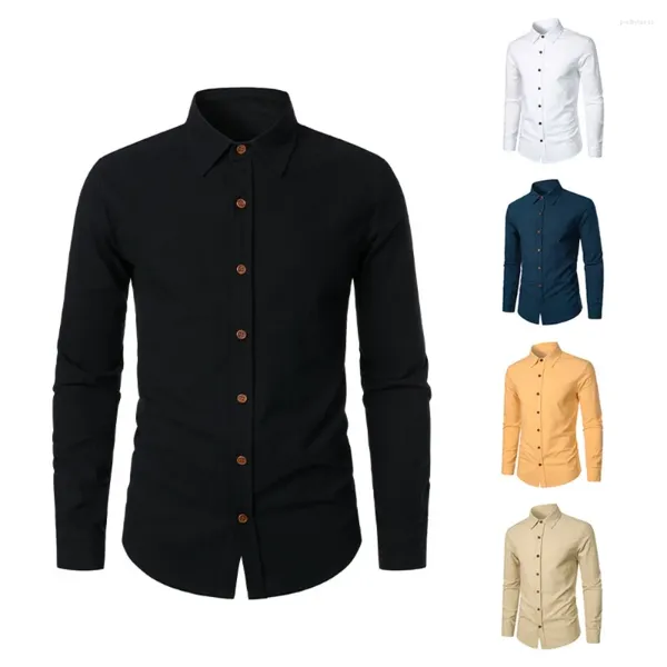 Männer Casual Hemden 2023 Baumwolle Revers Hemd Für Männer Einfarbig Langarm Chinesischen Stil Designer Tops T-stück Männlich