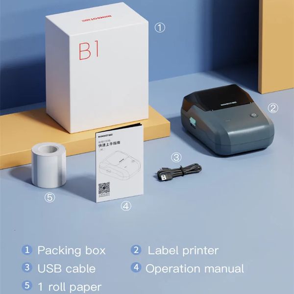 The Lable Paper NiiMbot B1 B21 D110 Impressora de etiquetas Etiqueta de cabo portátil pequena portátil Bluetooth autoadesiva etiquetadora máquinas comerciais 231205