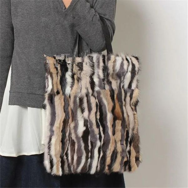 Sacos de noite Chegada Mulheres Genuíno Couro Mink Fur Ombro Messenger Feminino Real Fur Bolsa Senhoras Festa Viagem Crossbody Bag 231205