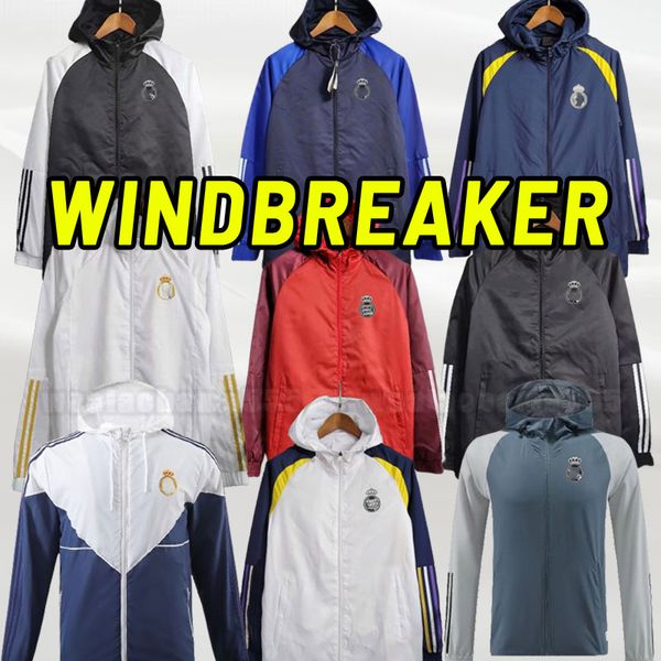 Cappotto con cappuccio giacca a vento a maniche lunghe Tute da calcio reali Maglia da calcio 23/24 VINI ALABA TCHOUAMENI CAMAVINGA MODRIC VINICIUS RUDIGER allenamento BELLINGHAM