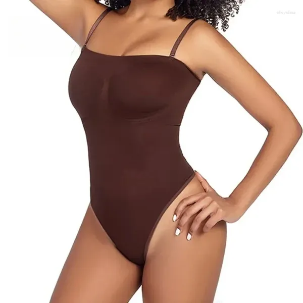 Modeladores femininos string tanga bodysuit shaper sem costura compressa shapewear simples superior alças removíveis barriga controle macacão corpo