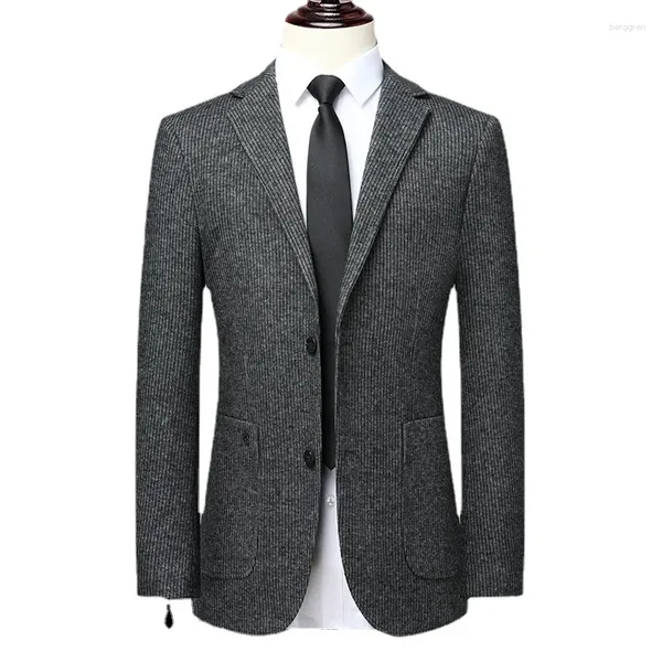 Abiti da uomo Moda Inghilterra Stile Autunno Inverno Spessa Giacca in tinta unita / Maschile Alta qualità 2023 Plus Size Blazer Cappotto