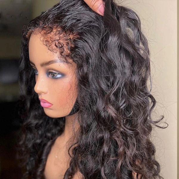 Натуральные волнистые кружевные передние парики с завитыми детскими волосами, плотность 150, влажные и волнистые, 360, полный фронтальный малайзийский парик Remy Hair Perruque humain