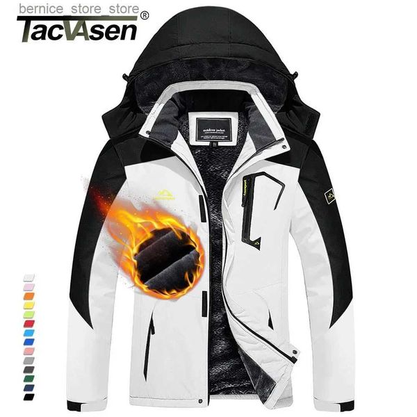 Coletes masculinos Tacvasen Inverno Moda Ski Snowboard Jaqueta Mulheres Térmica Fleece À Prova D 'Água Peixe Casual Trabalho Chuva Casaco Casaco Windbreaker Parka Q231205