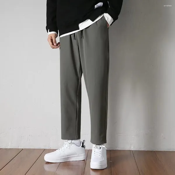 Abiti da uomo Moda Gamba larga Casual Baggy Pantaloni da abito corto per uomo Tinta unita Abbigliamento da lavoro da lavoro Streetwear Pantaloni drappeggiati Abbigliamento