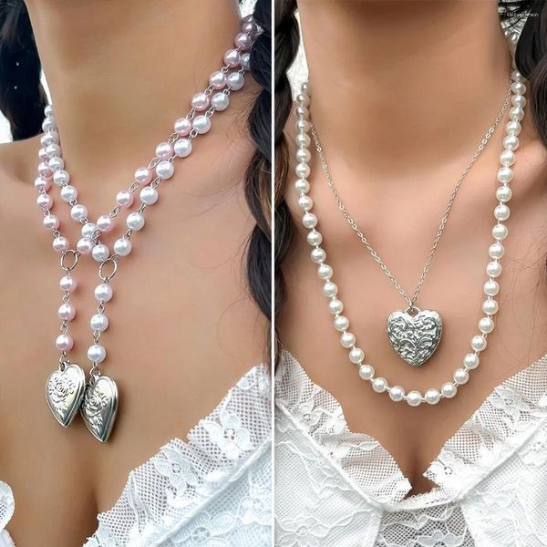 Ketten Love Pendant Pearl All-Match-Halskette für Frauen