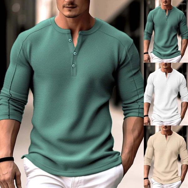 Erkek Hoodies Mens Crewneck Sweatshirt Düğme Uzun Kollu Pamuk Gömlek Erkekler Gömlek Paket Grafik T Antrenmanı için
