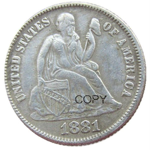 US Liberty Seated Dime 1881 P S Craft Argento placcato Copia monete fabbrica di produzione di stampi in metallo 2688