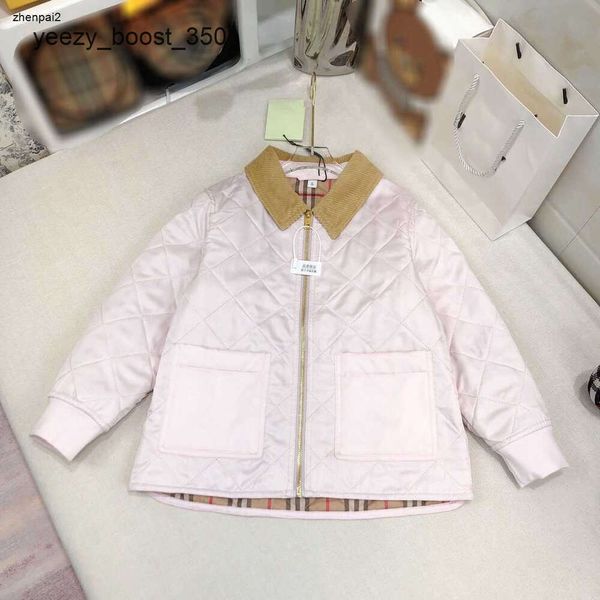 Burberyity Luxus-Reversjacke aus Baby-Baumwolle, 25. Oktober, Winterkomfort, Kinderkleidung, Größe 100–160, gestrickter Mantel, Karomuster für Kinder, 57Z6