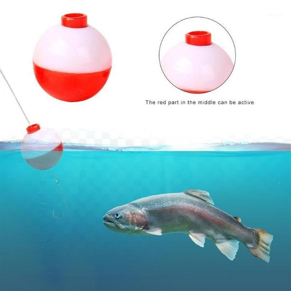 10 pezzi rosso bianco bobber da pesca set boa galleggiante in plastica rotonda attrezzi da esterno sport forniture pratiche accessori1210K