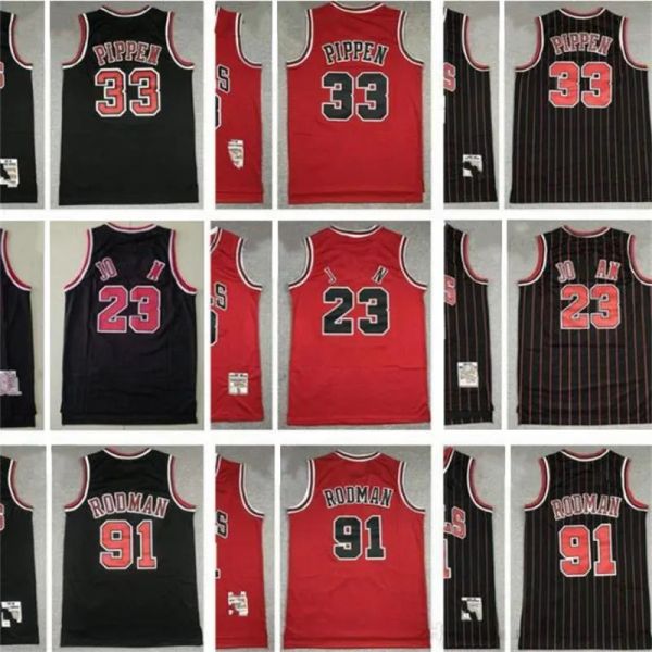 Retro-Basketball-Trikots #23 Mitchell Ness Michael Jersey #33 Scottie Pippen #91 Dennis Rodman Hardwood Vintage Classics Trikots Shorts Me