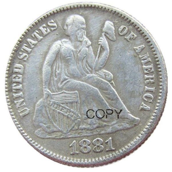 US Liberty Seated Dime 1881 P S Artesanato Banhado a Prata Cópia Moedas Metal Morre Fábrica de Fabricação 238z