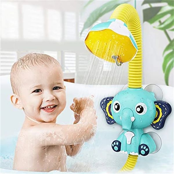 Jouets de bain ZK20 bébé bain jouet électrique dessin animé douche éléphant eau Spray jouets robinet salle de bain baignoire jeu éducatif pour enfants 231204