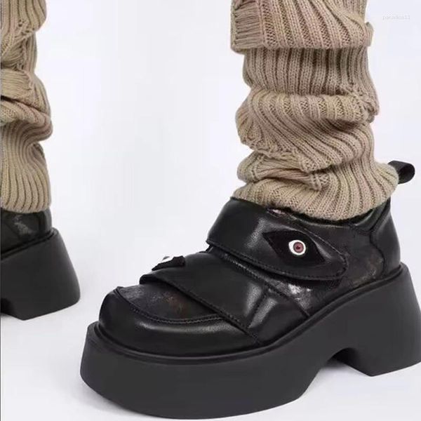 Женские модельные туфли в стиле панк Мэри Джейн на толстой подошве, современные туфли на платформе и каблуке-копыте, на массивном каблуке для девочек, в стиле Лолиты, черные женские, удобные, высокое качество