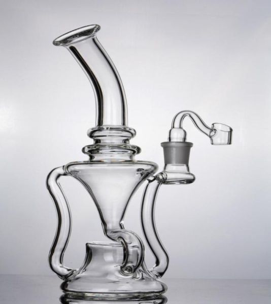 Brandneue Shisha-Glasbongs mit Tornado- und Cyclone-Recycler-Perc-Glaswasserrohren 18-mm-Gelenk2894395