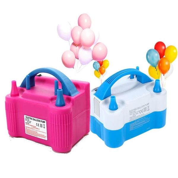 Elektrikli balon hava pompası şişirme çift-nole globos makine üfleyici parti kemeri sütun standı şişme 220217251e
