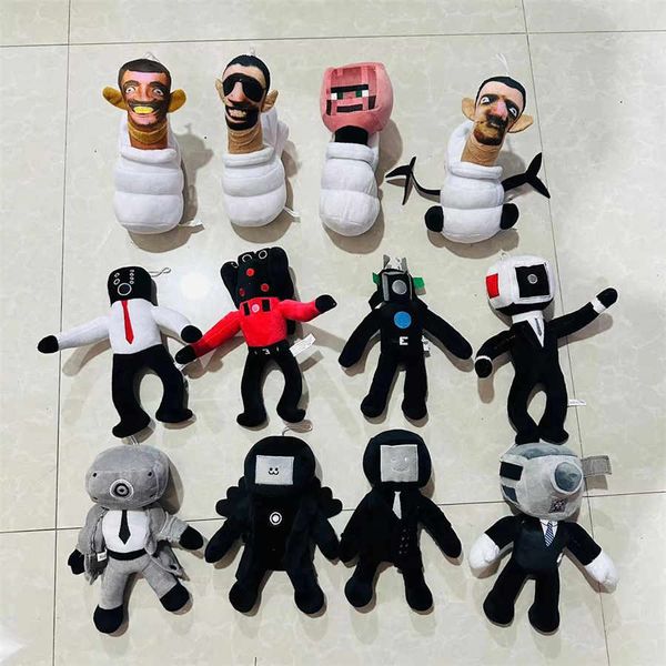 Anime Doll Skibidi Toilet Man Bambole di peluche Animali di peluche Decorazioni per la casa Anime