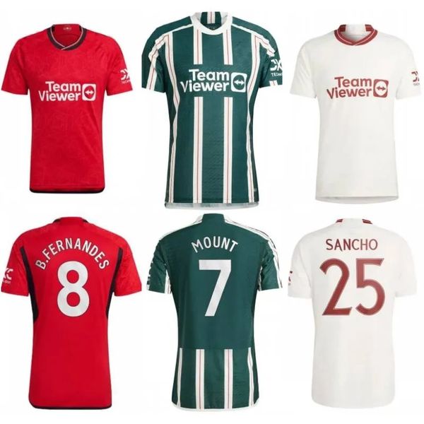 2023/24 Monte Monte Soccer B.Fernandes United Maguire Martinez Rashford Eriksen Shirt Mens Casemiro R.varane Antony Sancho Hojlund Kid Kit Uniforms777