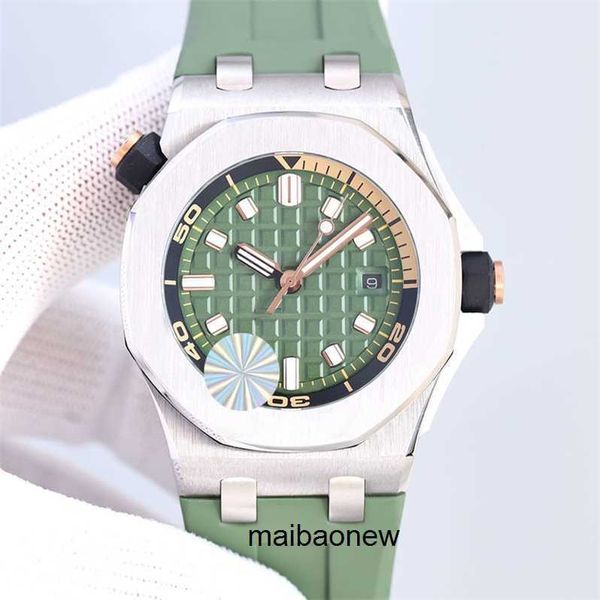 Relógio automático Aps Royaloaks Offshore 42MM 13MM Auto-liquidação Abacate Verde Aço Inoxidável Caixa de Titânio Caixa Original com Logo Designer Relógio Masculino Y6R