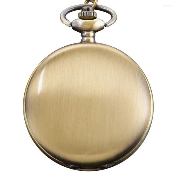 Relógios de bolso clássico bronze romano digital relógio de quartzo vapor punk vintage corrente masculino e feminino universal presente de feriado