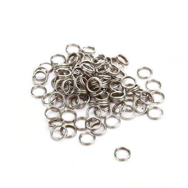 1000 peças anéis divididos de pesca em aço inoxidável isca resistente anel sólido iscas 7mm 150lbs297m
