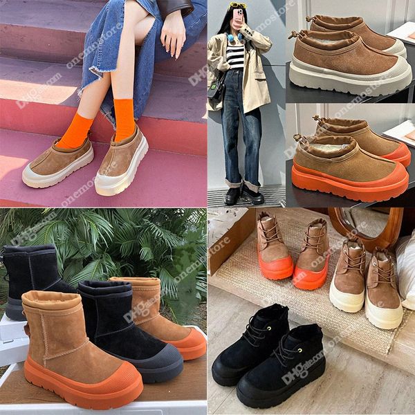 Novo estilo Austrália Neumel ug Tazz Tasman Weather Híbrido botas de neve mini mulheres homens inverno rendas até plataforma pele ultra bota tornozelo ovelhasK17Q #