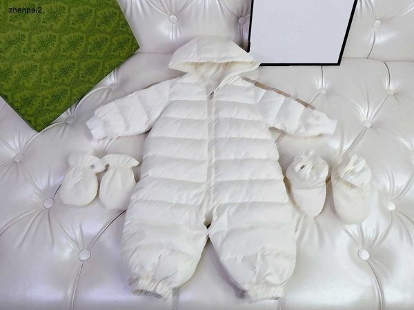 Tute per bambini di lusso con cappuccio vestiti per neonati taglia 73-100 Calore invernale body per neonati e calzini per guanti Nov25