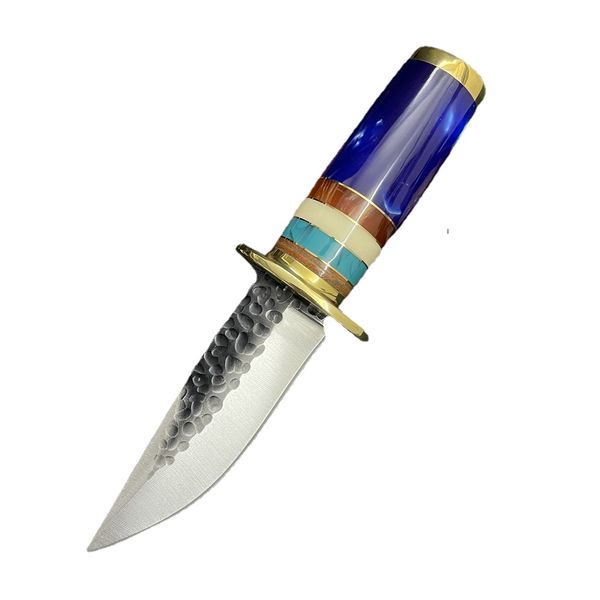 Coltello da tasca con manico in resina forgiato di alta qualità Mini coltello da tasca Coltello da combattimento tattico multifunzione EDC da campeggio di sopravvivenza all'aperto, regalo di Natale