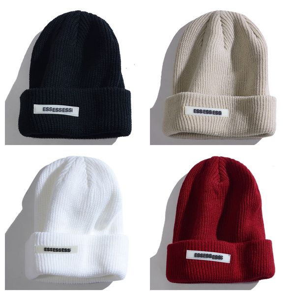 Зимние шапки-бини для мужчин и женщин, теплая уютная вязаная шапка с манжетами, оптовая продажа