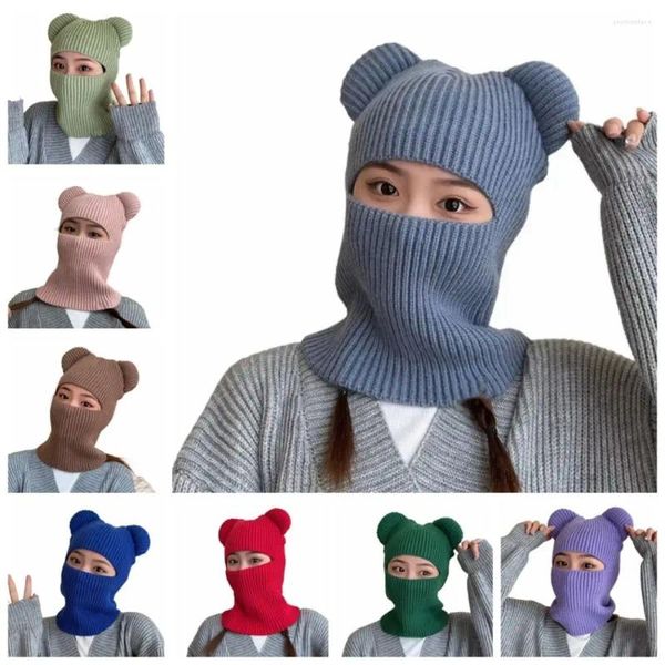 Bandane 1 pezzo Copri collo invernale morbido e caldo Maschera da equitazione multifunzionale Cappelli lavorati a maglia in corno di mucca alla moda creativa