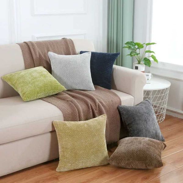 Подушка/декоративная 45x45 см однотонная льняная подушка, чехол для дивана, домашний декор, чехол для подушки на поясничное сиденье, чехол для задней подушки