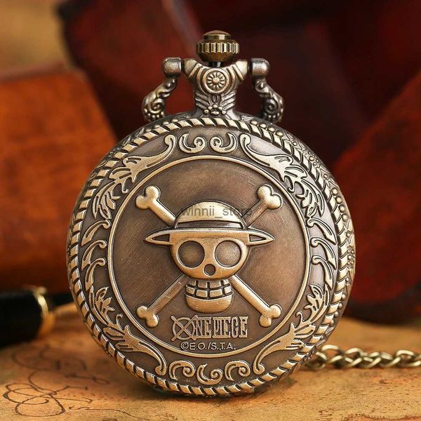 Taschenuhren 2022 Hot Selling Herren Japan Cartoon Anime One Piece Taschenuhr Mode Männer Frauen Halskette Kette Vintage FOB Steampunk PendantL231120