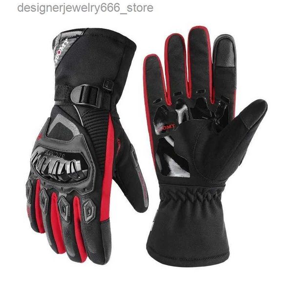 Cinco Dedos Luvas Luvas de Moto Luvas Homens Mulheres Ciclismo Luvas À Prova D 'Água Anti-choque Esportes Mittens Moto Bicicleta Tático Guantes Q231206